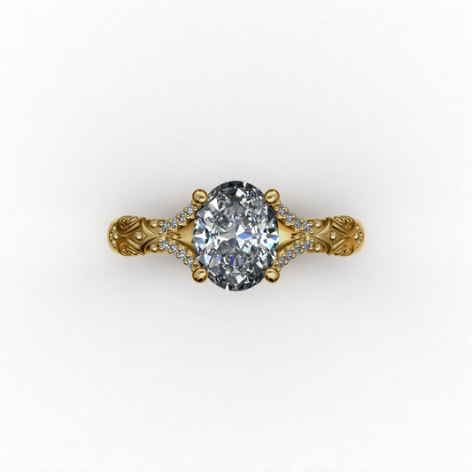Lily - Vintage style 1.50ct. Lab Grown Oval Diamond Ring